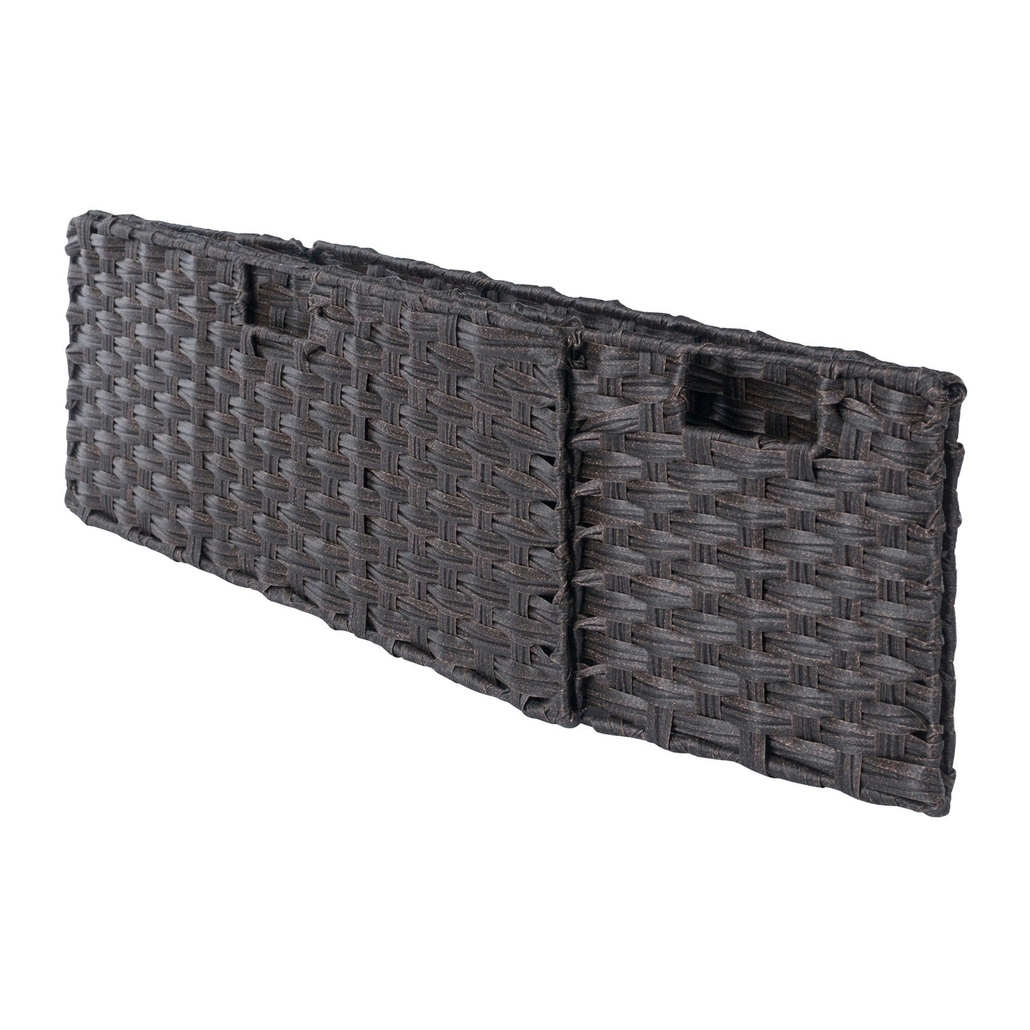 Melanie 3-Pc Foldable Woven Fiber Basket Set, Chocolate