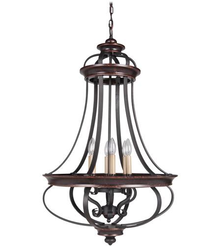 Stafford 6 Light Foyer in Aged Bronze/Textured Black