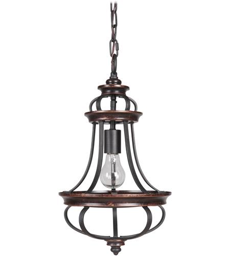 Stafford 1 Light Mini Pendant in Aged Bronze/Textured Black