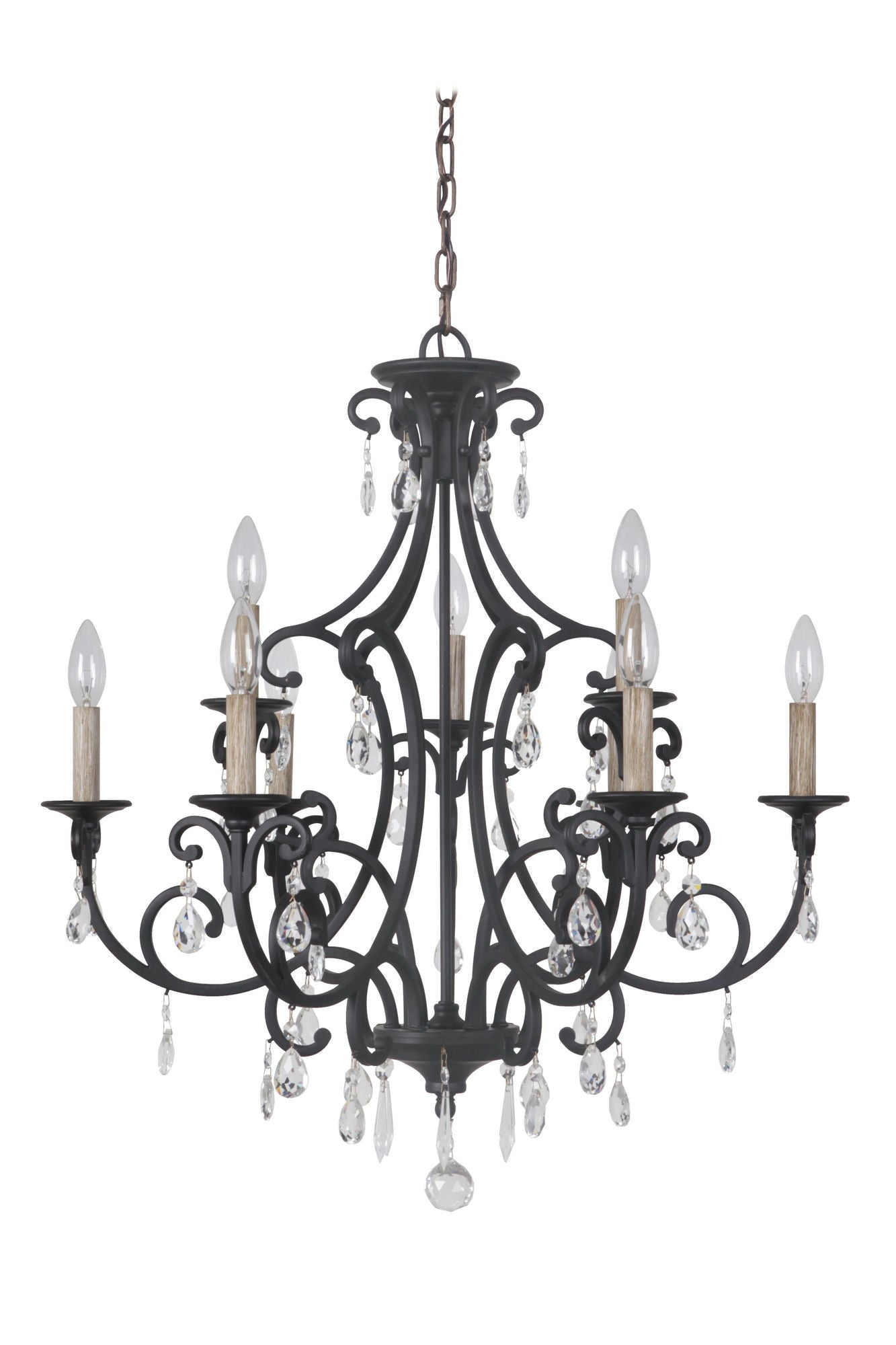 Bentley 9 Light Chandelier in Matte Black