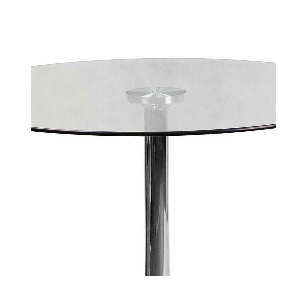 39.25'' Round Glass Table with 29''H Chrome Base