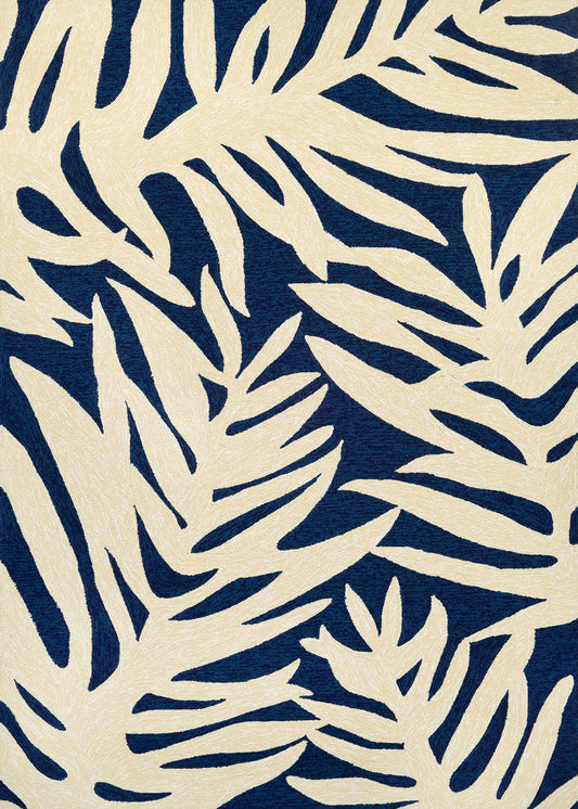 Couristan Covington Palms Navy Rug 5'6" x 8'