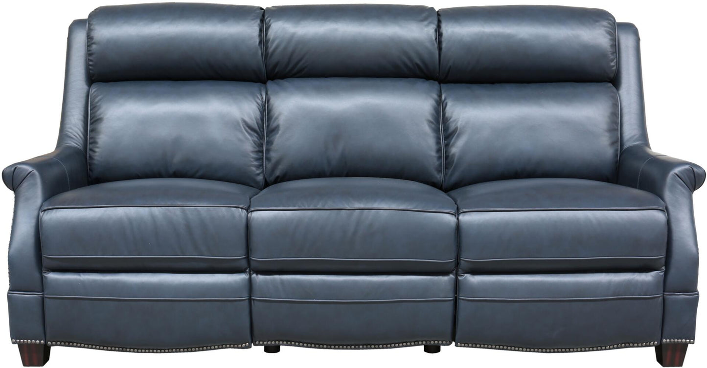 83" Power Reclining Sofa with Articulated Power Head Rest, Nail Head Accents, Pleated Arms,