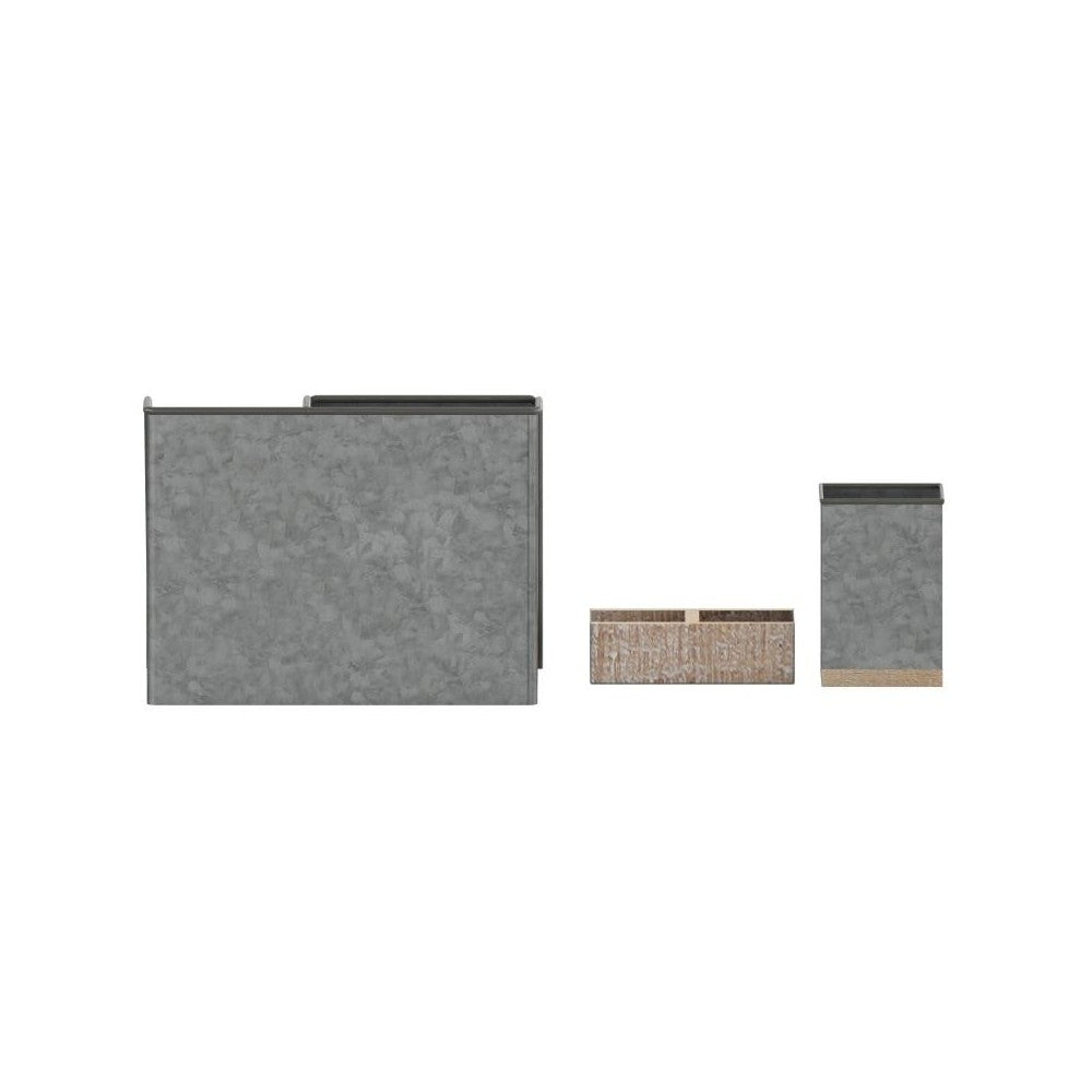 3PC Galvanized Organizer Set