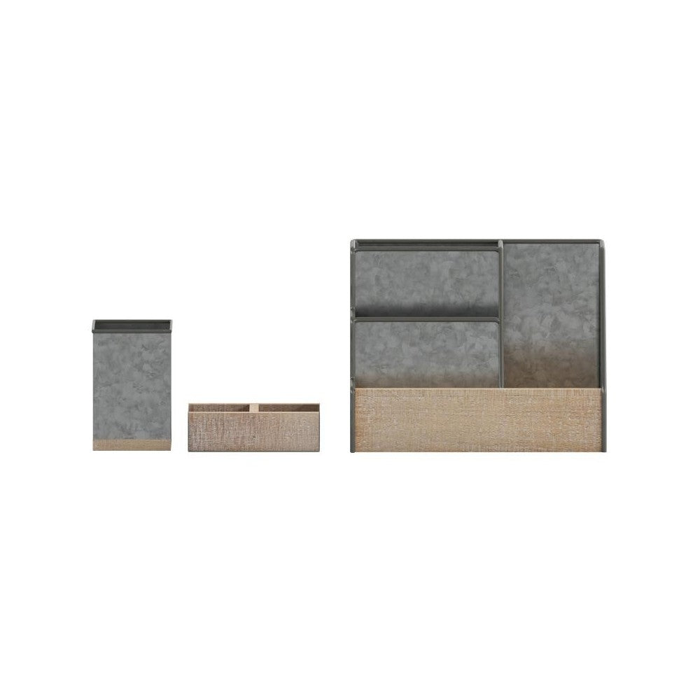 3PC Galvanized Organizer Set