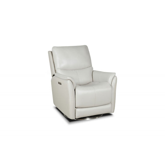 3PHL-1213 Salem Rainer Ivory Swivel Recliner w/Power Recline, Head Rest & Lumbar