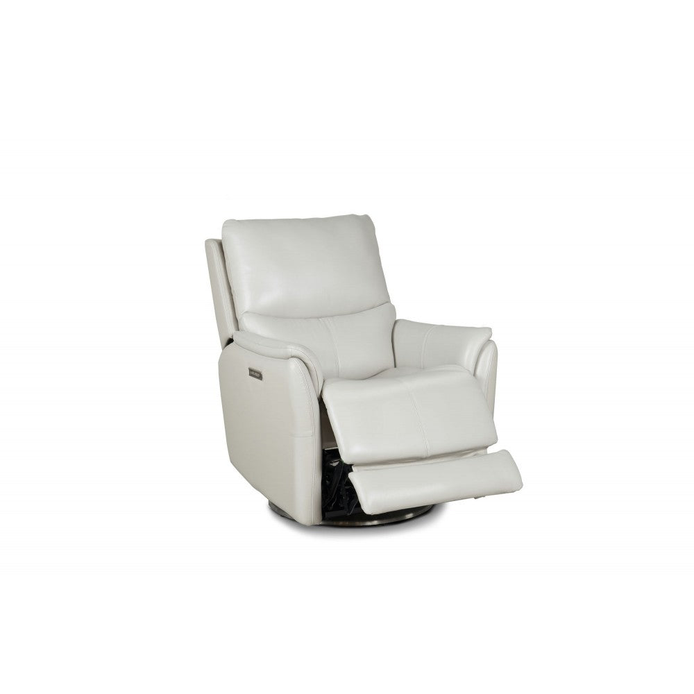 3PHL-1213 Salem Rainer Ivory Swivel Recliner w/Power Recline, Head Rest & Lumbar