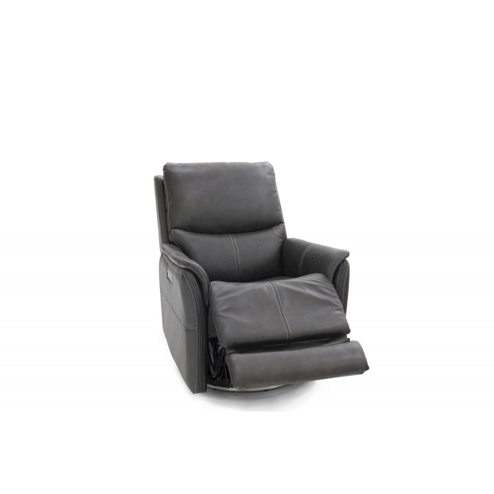 3PHL-1213 Salem Rainer Steel Swivel Recliner w/Power Recline, Head Rest & Lumbar