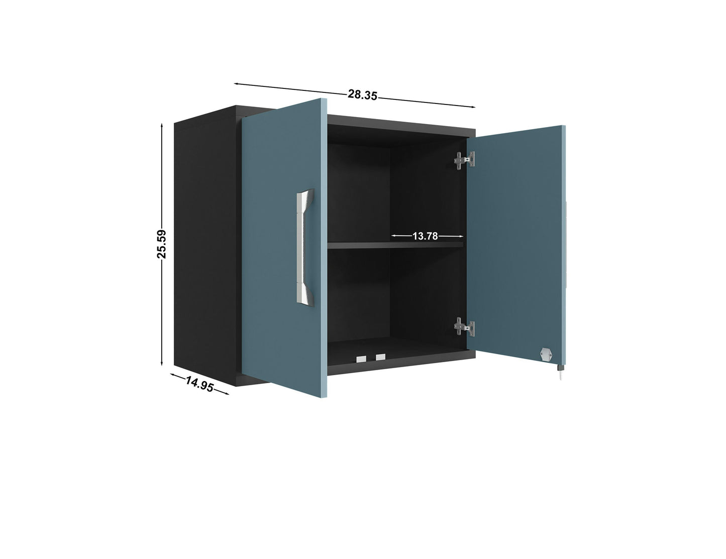 Eiffel 4-Piece Garage Storage Set in Matte Black and Aqua Blue