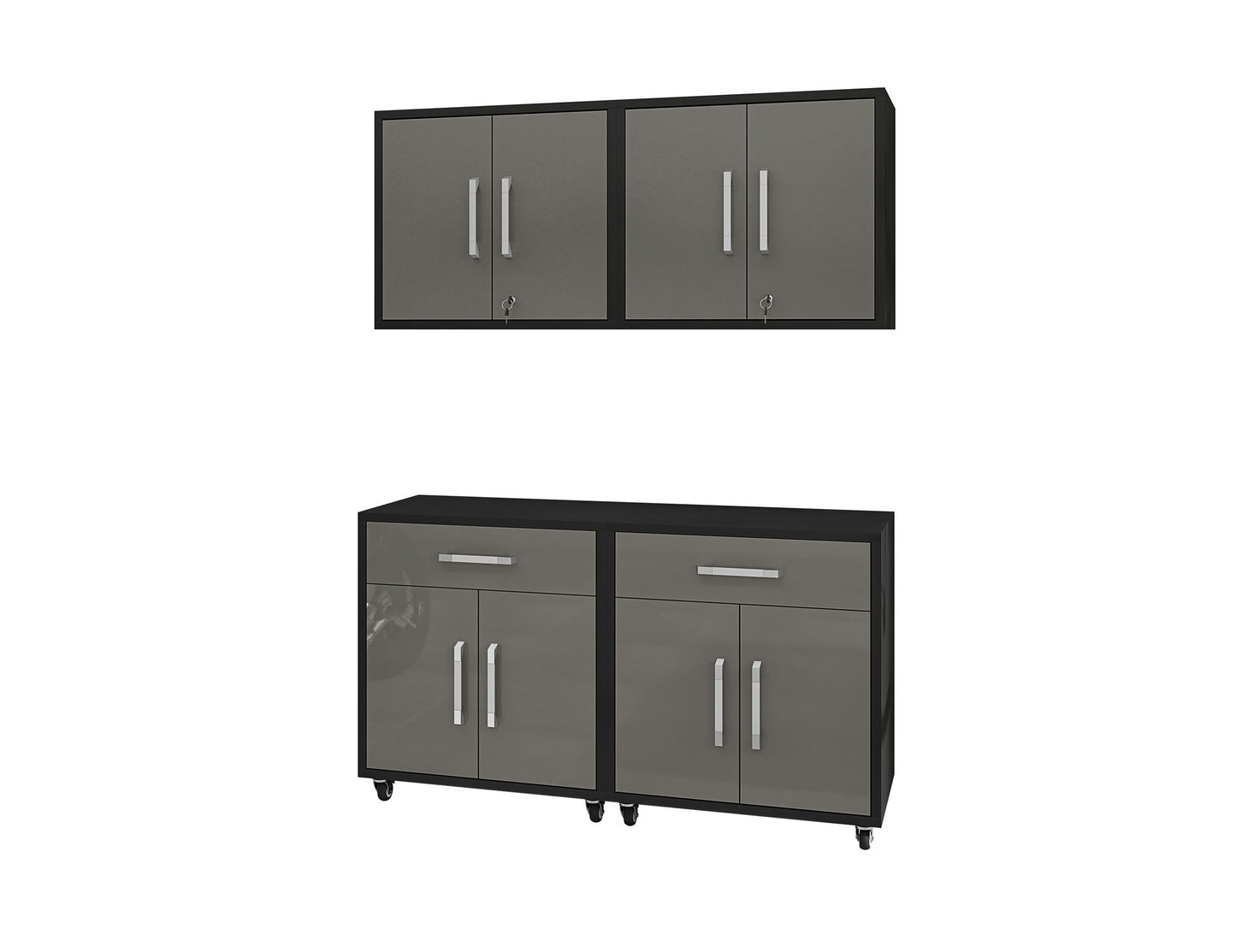 Eiffel 4-Piece Garage Storage Set in Matte Black and Grey