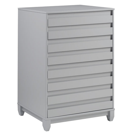 4-Drawer Solid Wood Contemporary Chest - Gray