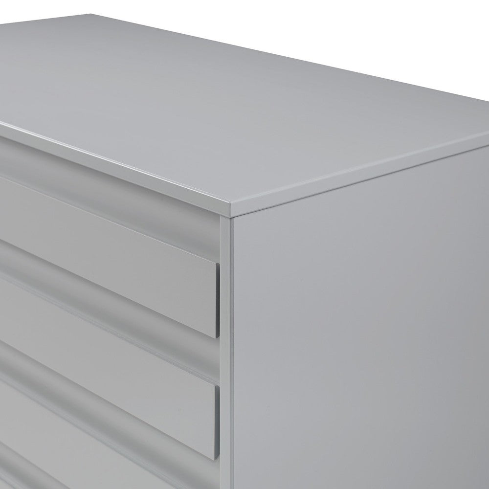 4-Drawer Solid Wood Contemporary Chest - Gray