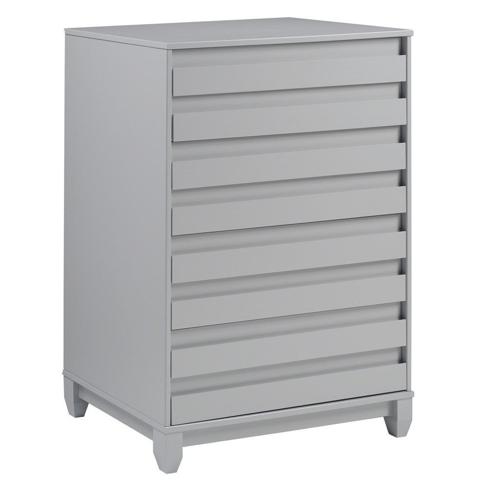 4-Drawer Solid Wood Contemporary Chest - Gray