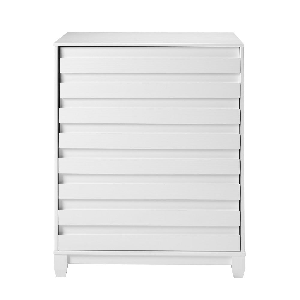 4-Drawer Solid Wood Contemporary Chest - White