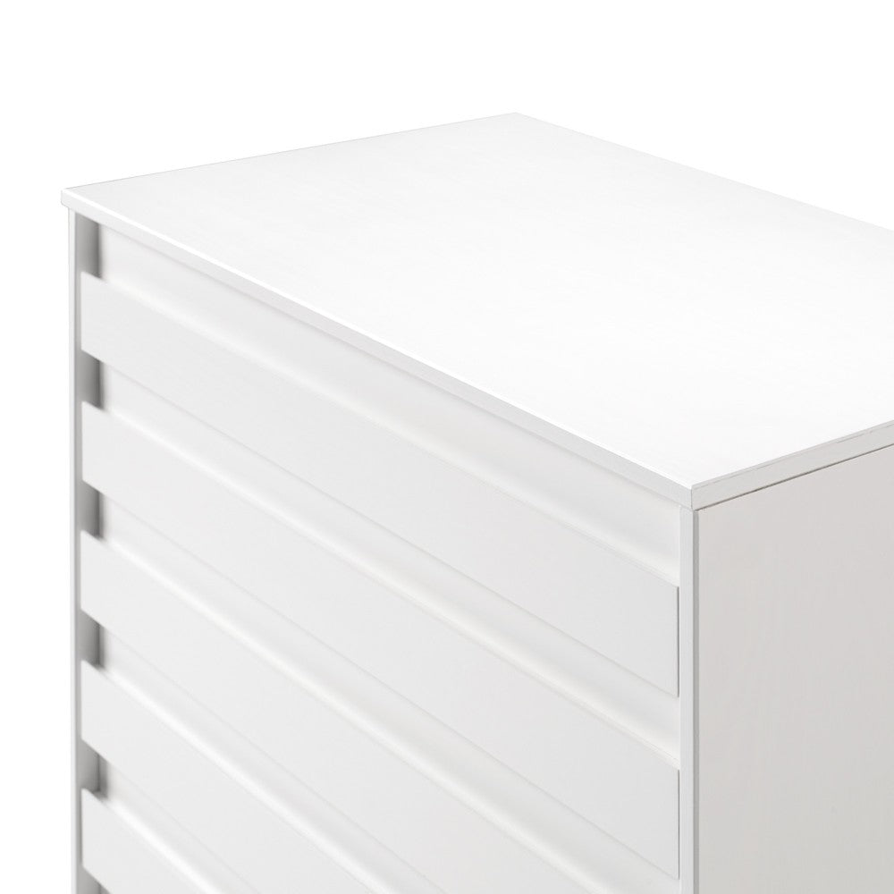 4-Drawer Solid Wood Contemporary Chest - White