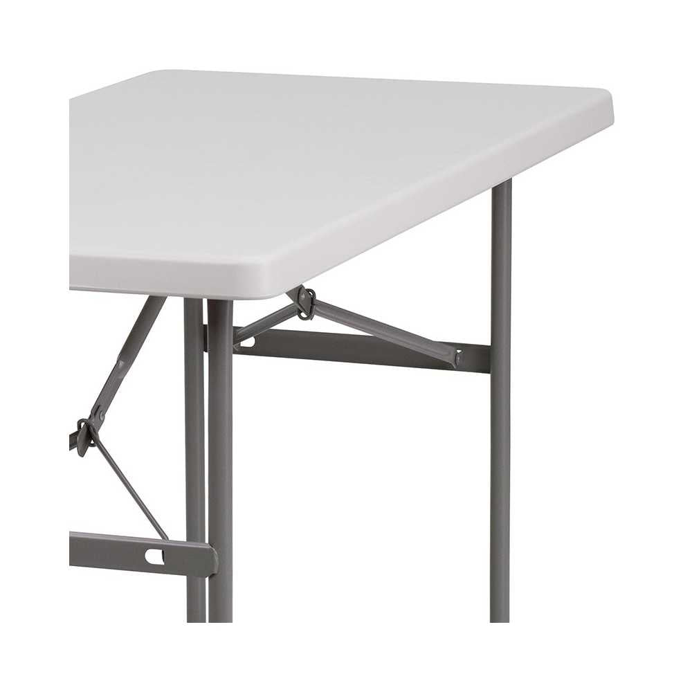 4-Foot Granite White Plastic Folding Table