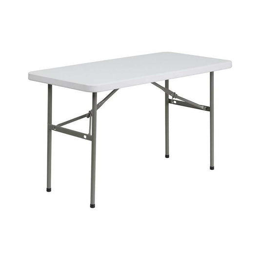 4-Foot Granite White Plastic Folding Table