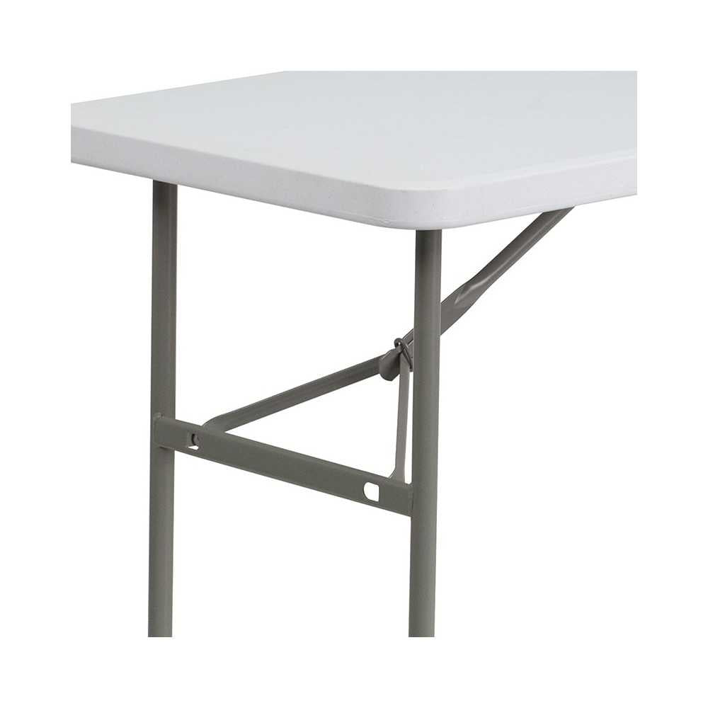 4-Foot Granite White Plastic Folding Table