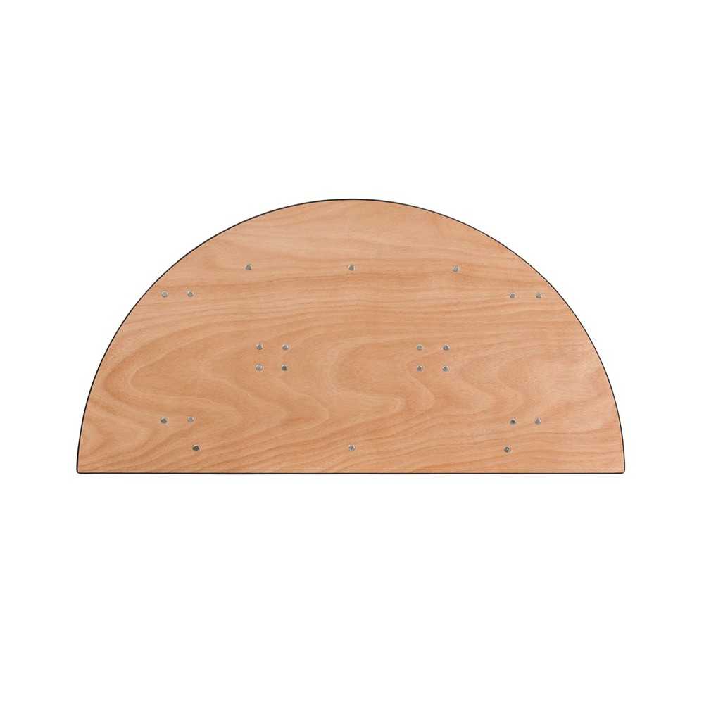 4-Foot Half-Round Wood Folding Banquet Table