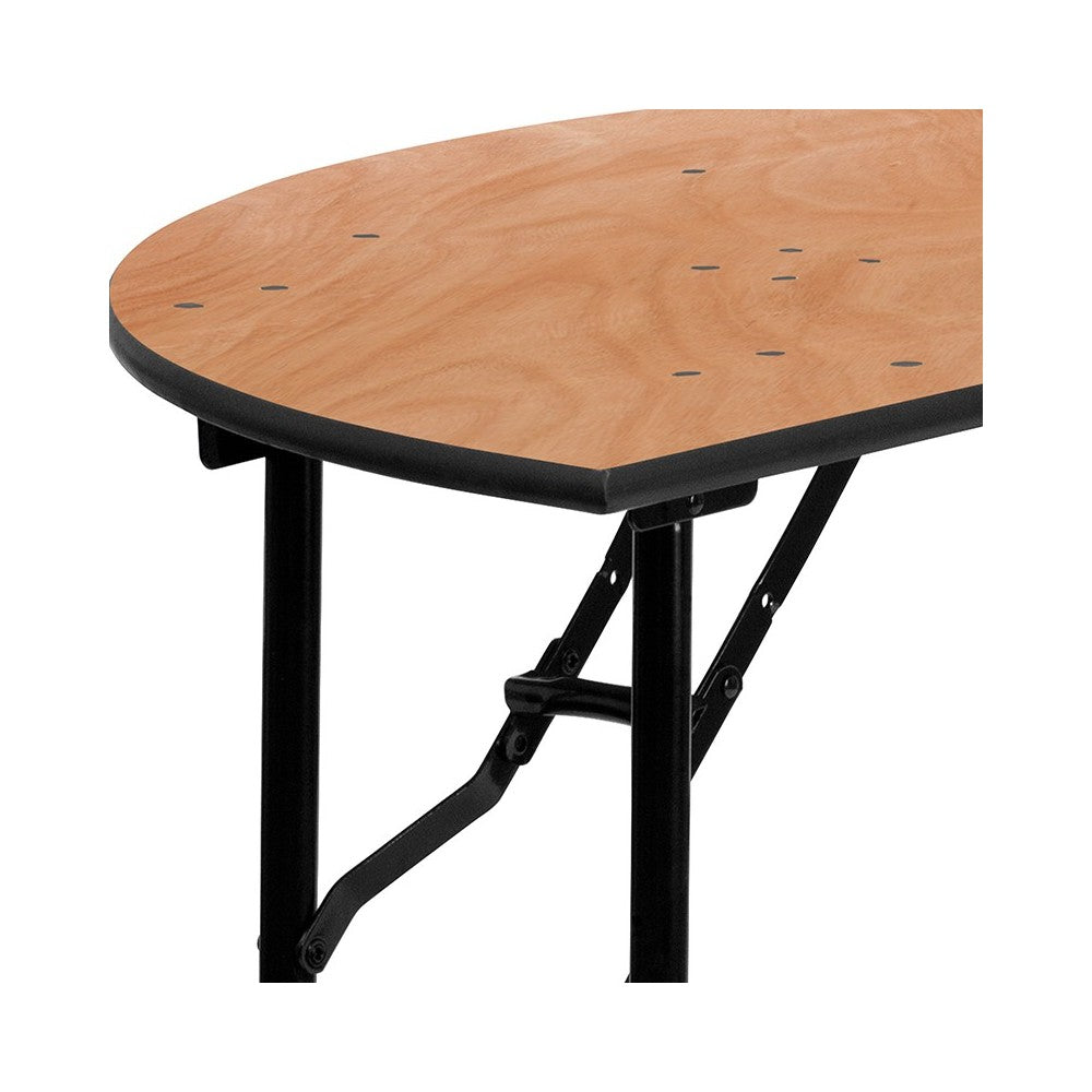 4-Foot Half-Round Wood Folding Banquet Table