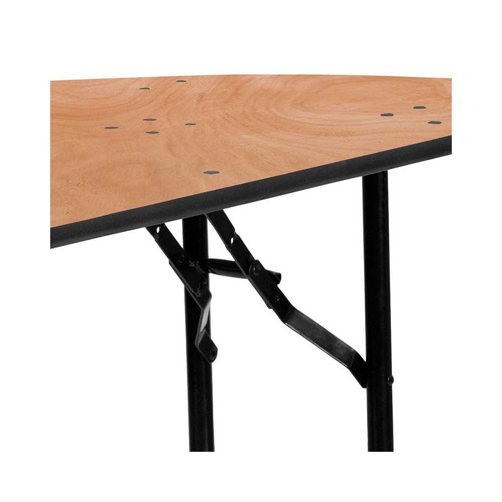 4-Foot Half-Round Wood Folding Banquet Table