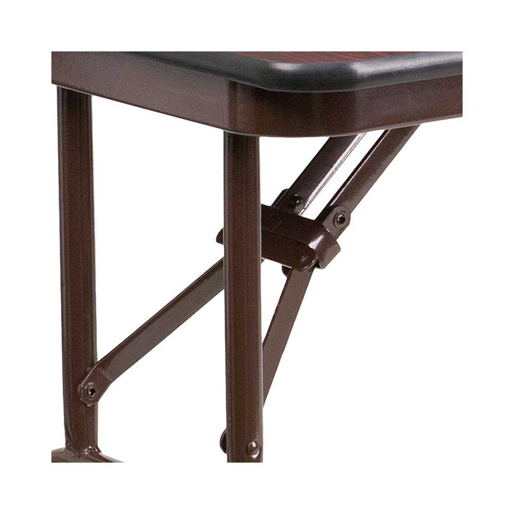 4-Foot Mahogany Melamine Laminate Folding Banquet Table