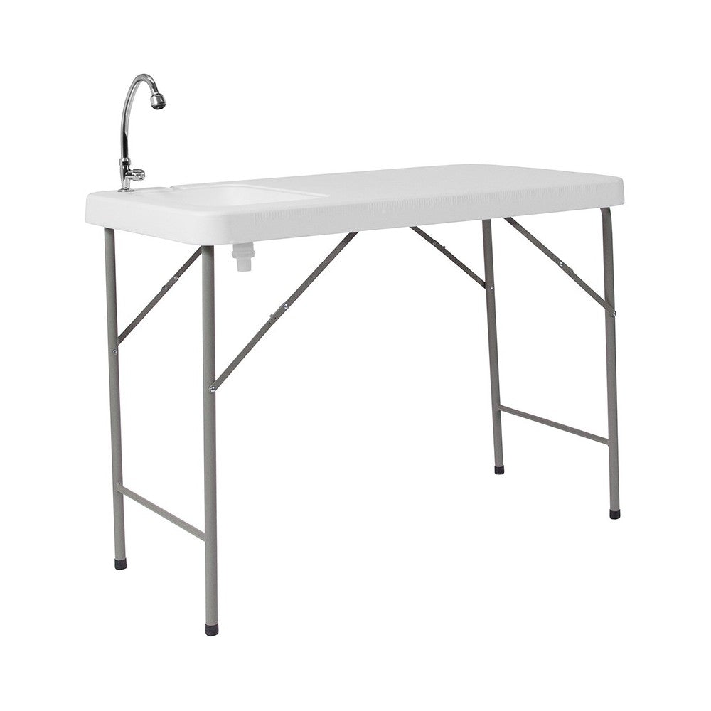 4-Foot Portable Fish Cleaning Table / Outdoor Camping Table and Sink