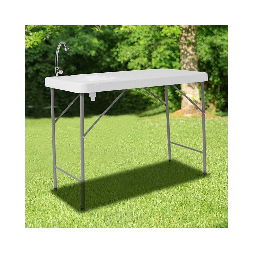 4-Foot Portable Fish Cleaning Table / Outdoor Camping Table and Sink