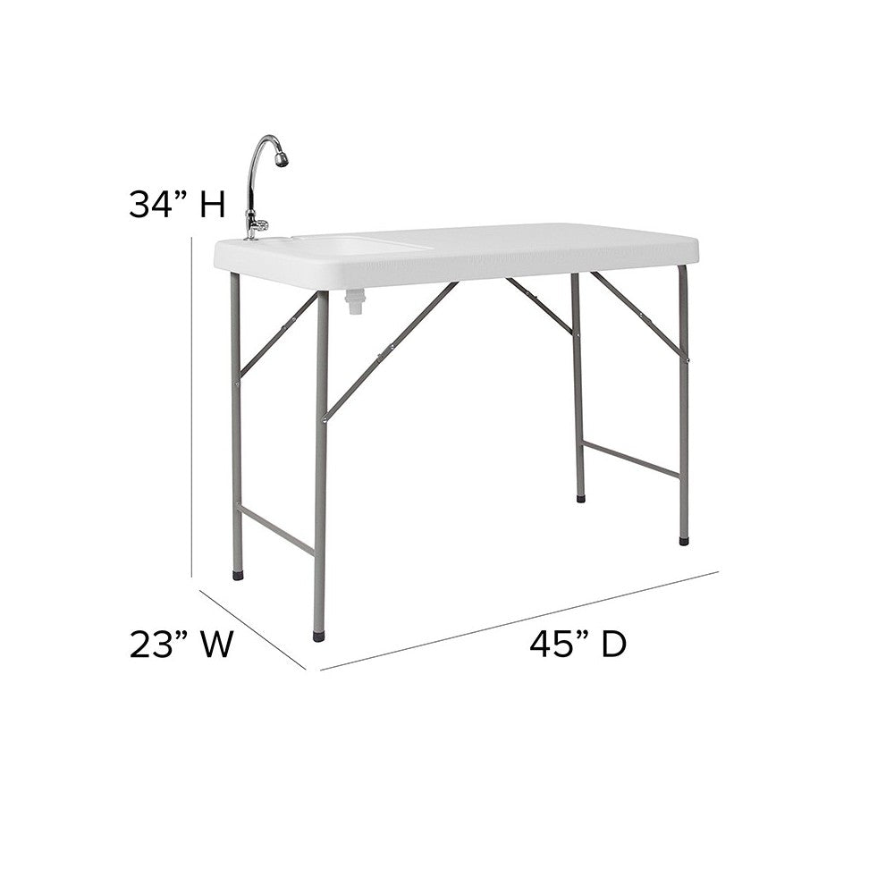 4-Foot Portable Fish Cleaning Table / Outdoor Camping Table and Sink