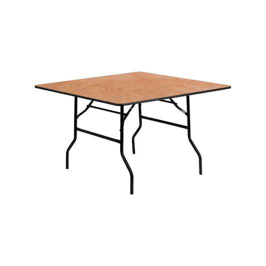 4-Foot Square Wood Folding Banquet Table