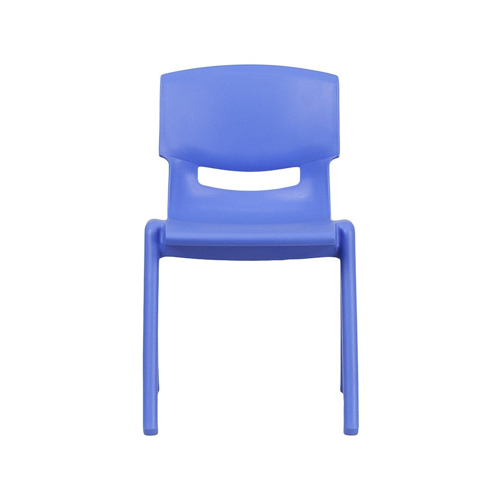 4 Pack Blue Plastic Stackable School Chair with 13.25'' Seat Height
