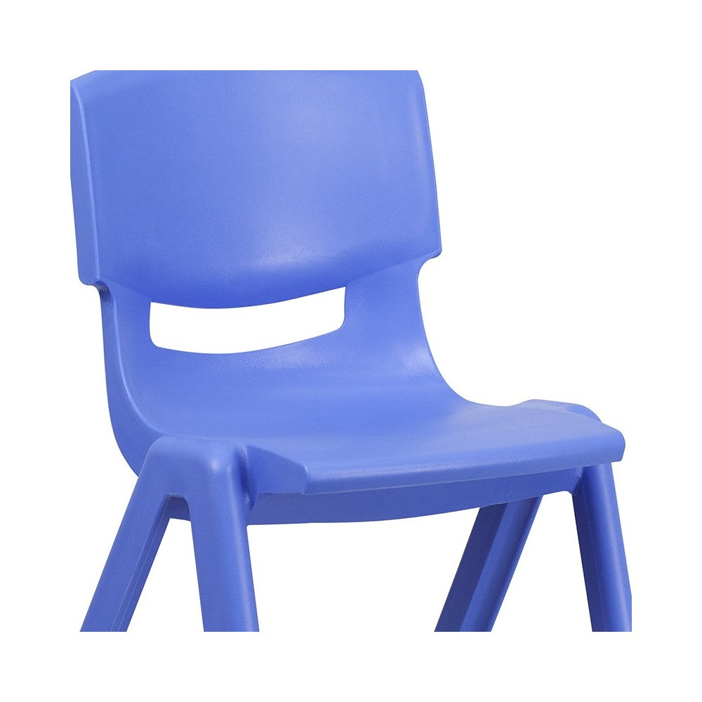 4 Pack Blue Plastic Stackable School Chair with 15.5'' Seat Height