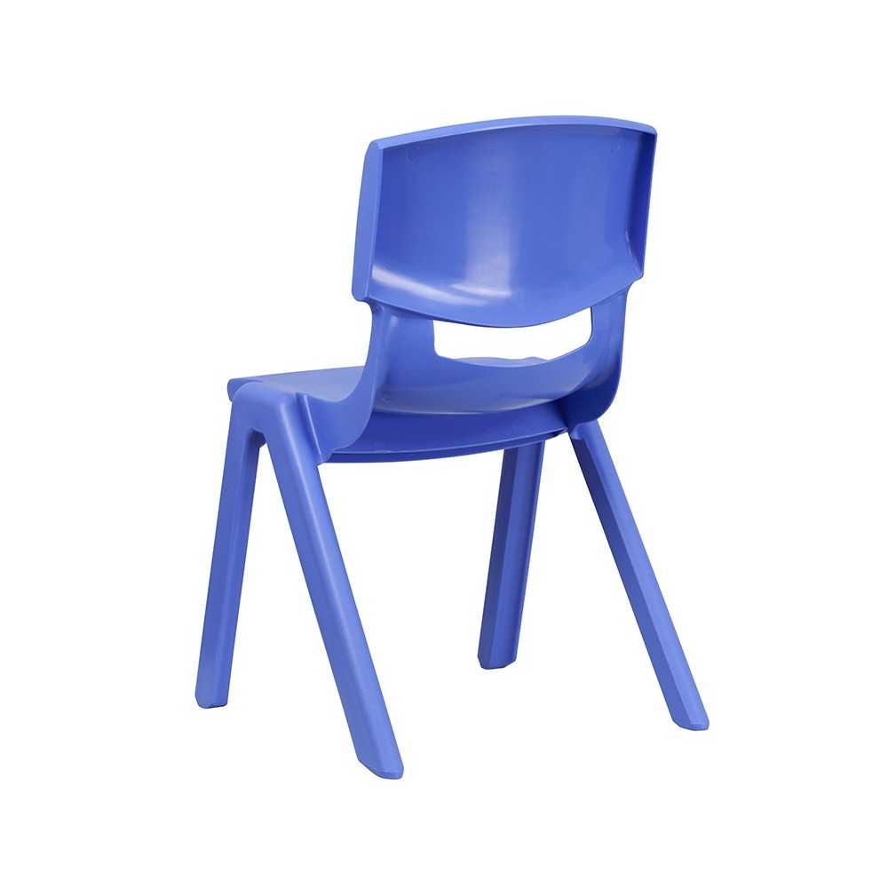 4 Pack Blue Plastic Stackable School Chair with 15.5'' Seat Height