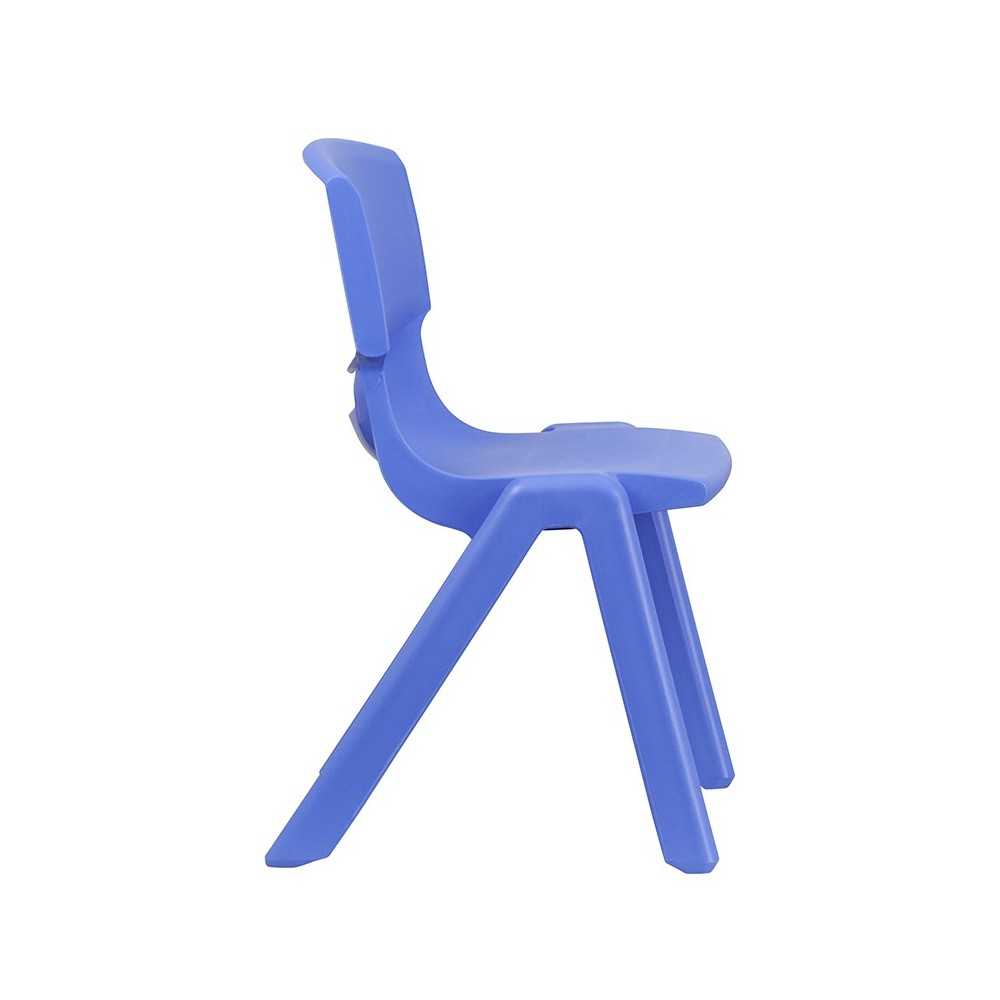 4 Pack Blue Plastic Stackable School Chair with 15.5'' Seat Height