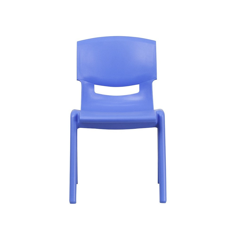 4 Pack Blue Plastic Stackable School Chair with 15.5'' Seat Height