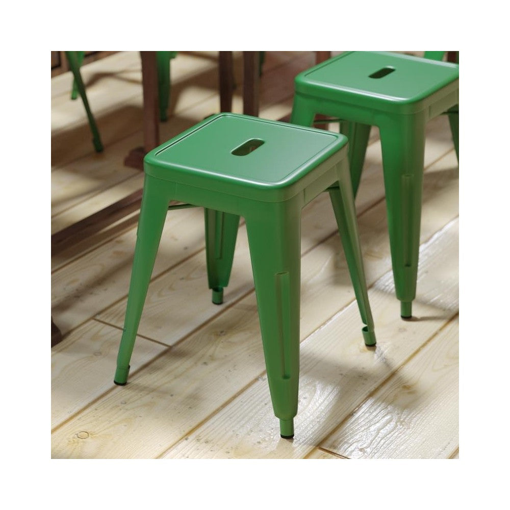 4 Pack Green Metal Stool