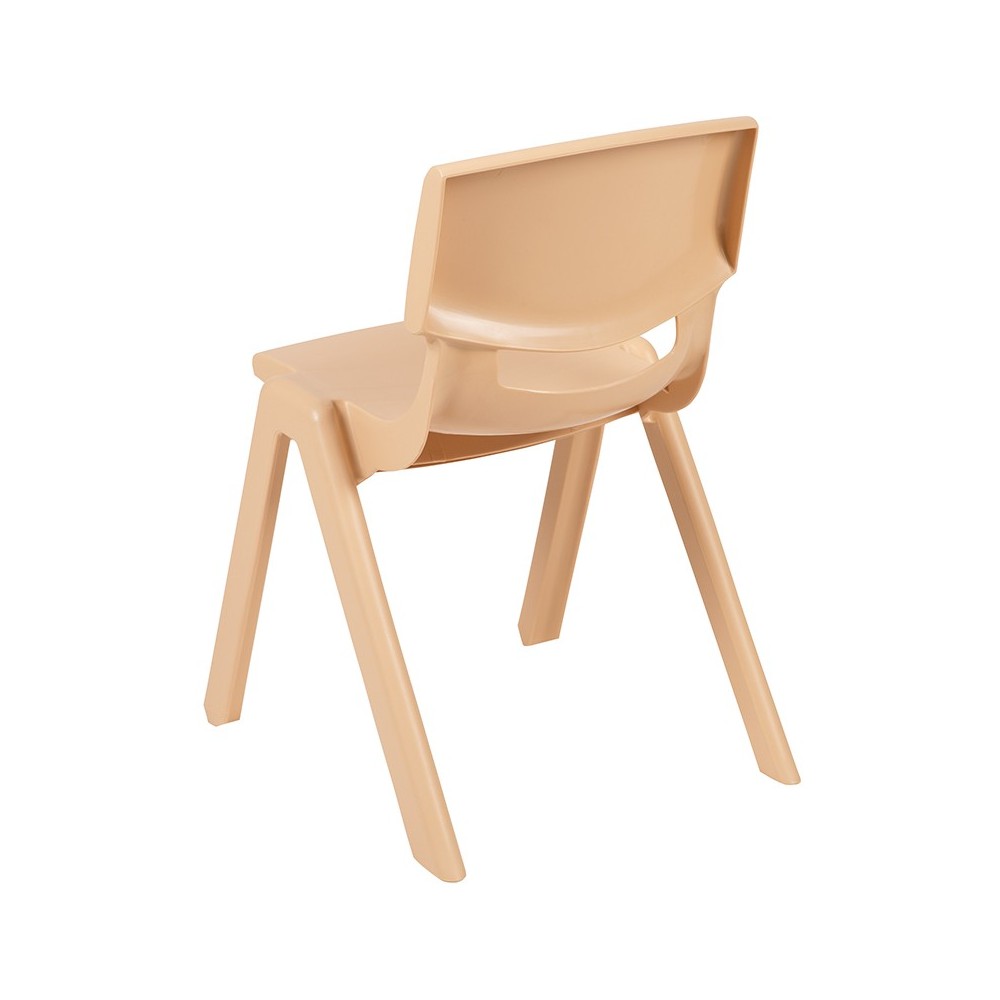 4 Pack Natural Plastic Stackable School Chair with 13.25" Seat Height