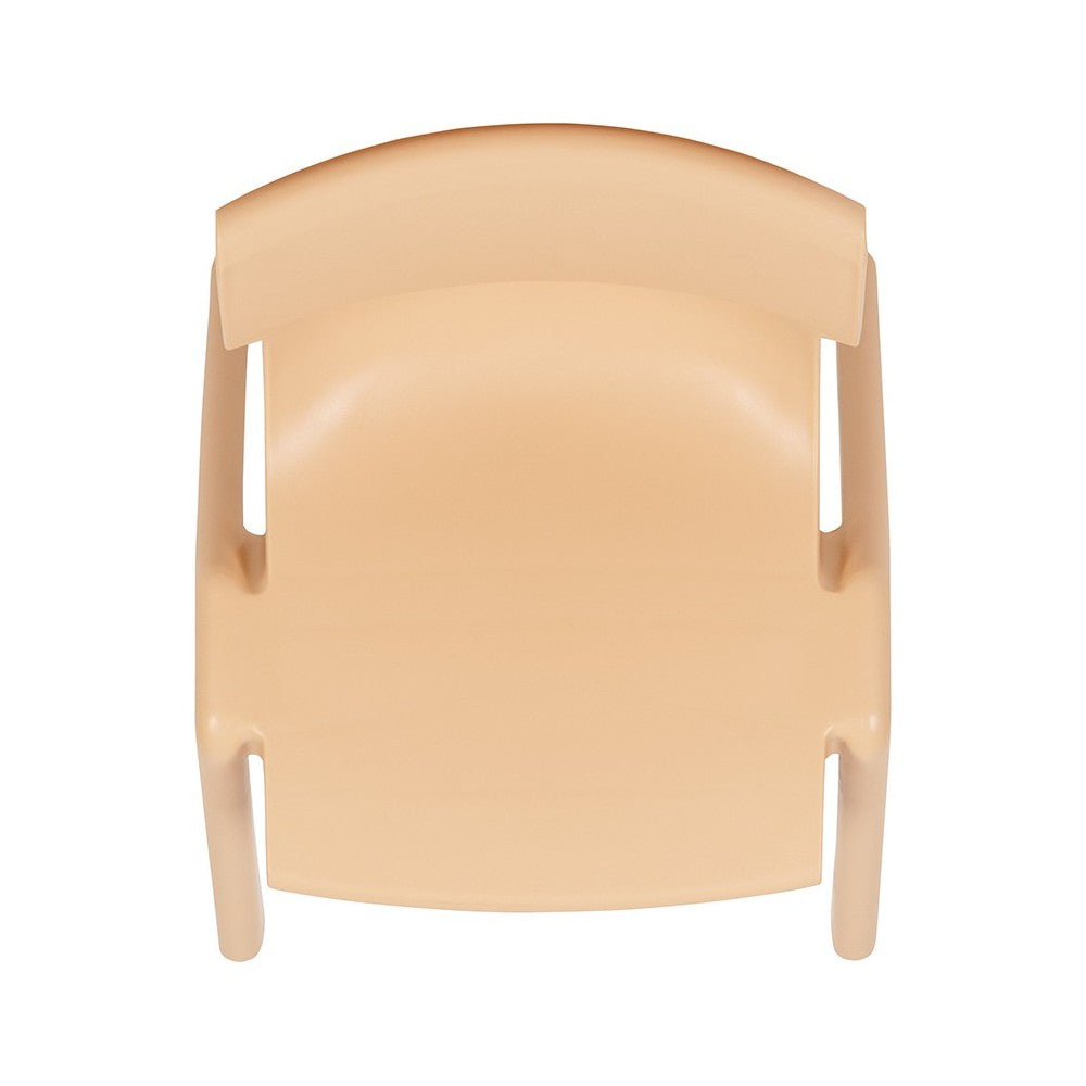 4 Pack Natural Plastic Stackable School Chair with 13.25" Seat Height