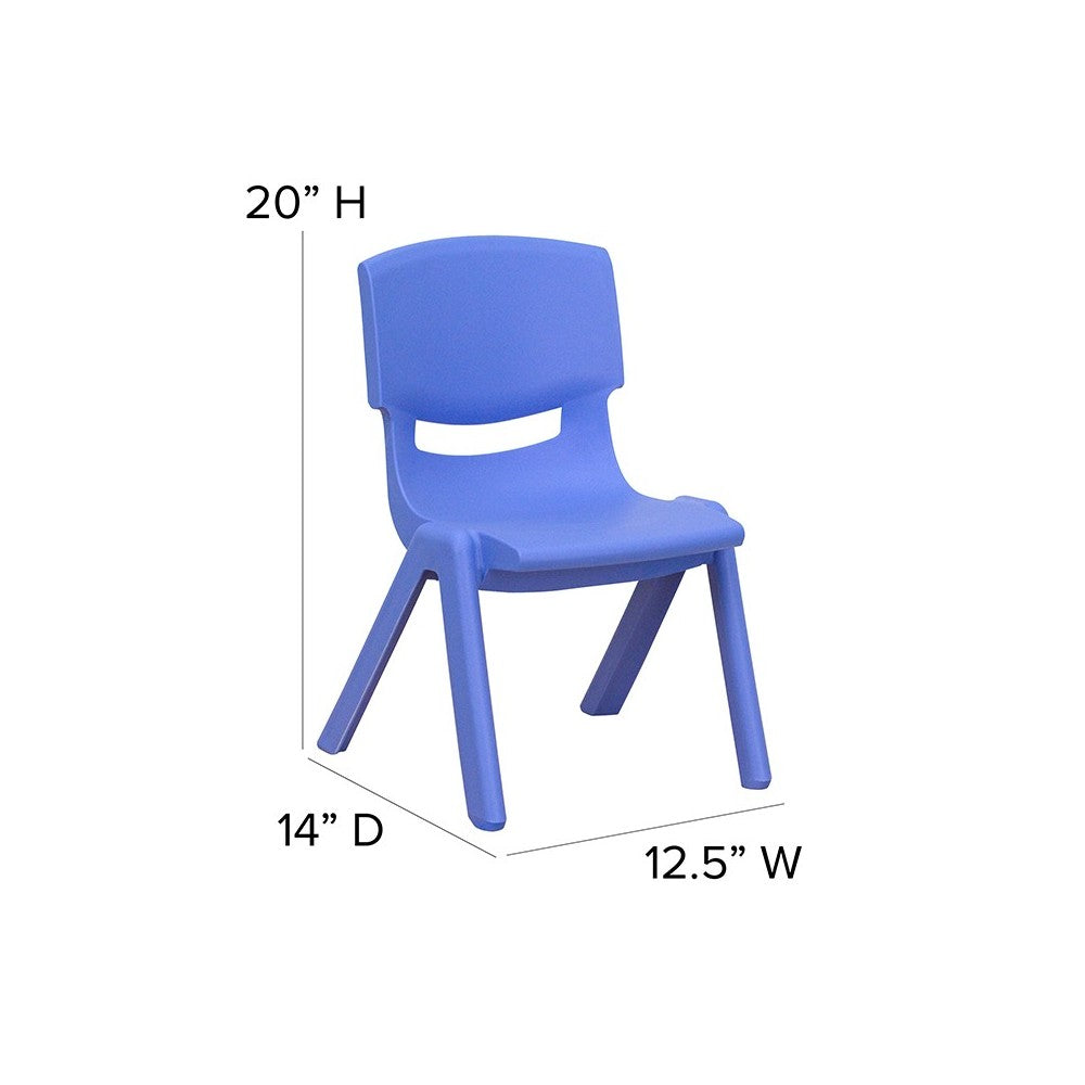4 Pack Plastic Stackable School Chairs with 10.5" Seat Height, Assorted Colors