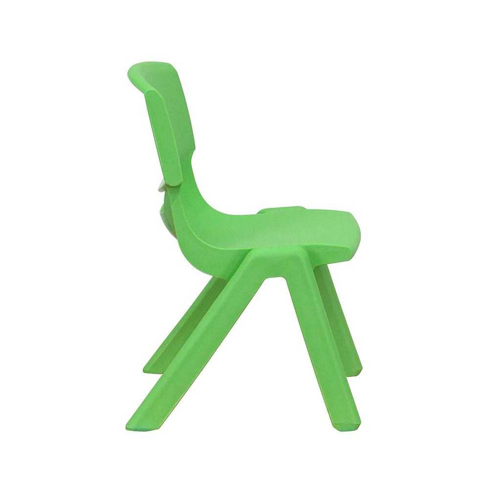 4 Pack Plastic Stackable School Chairs with 10.5" Seat Height, Assorted Colors