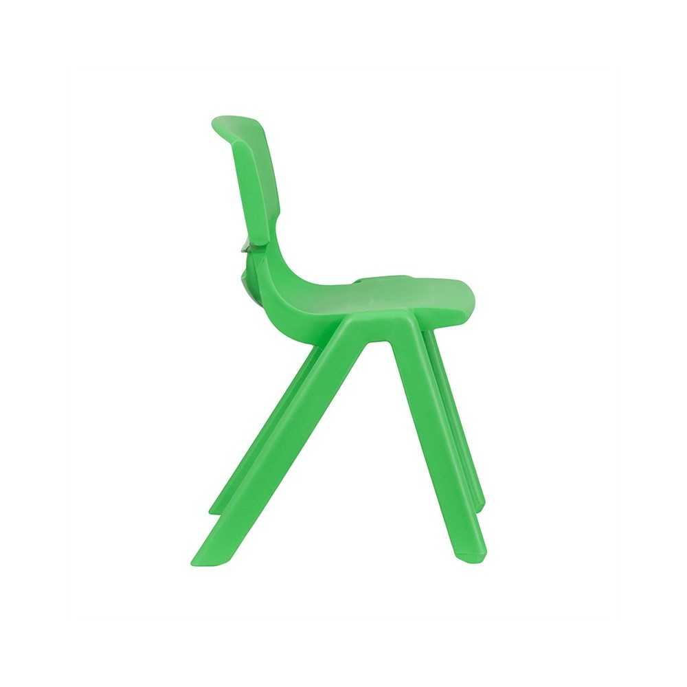 4 Pack Plastic Stackable School Chairs with 13.25" Seat Height, Assorted Colors