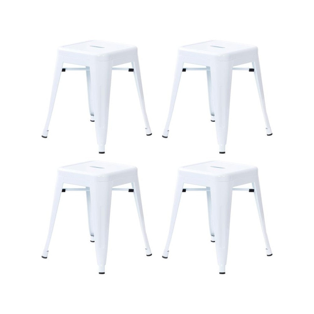 4 Pack White Metal Stool