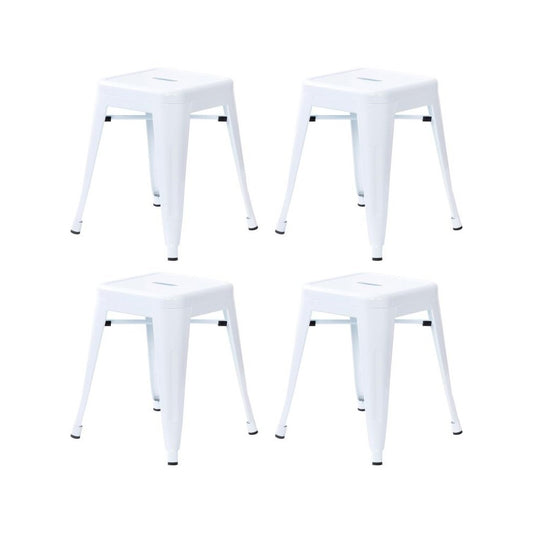 4 Pack White Metal Stool