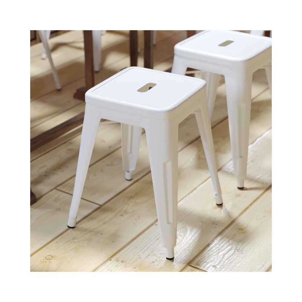 4 Pack White Metal Stool