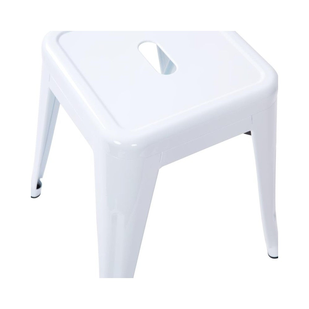 4 Pack White Metal Stool