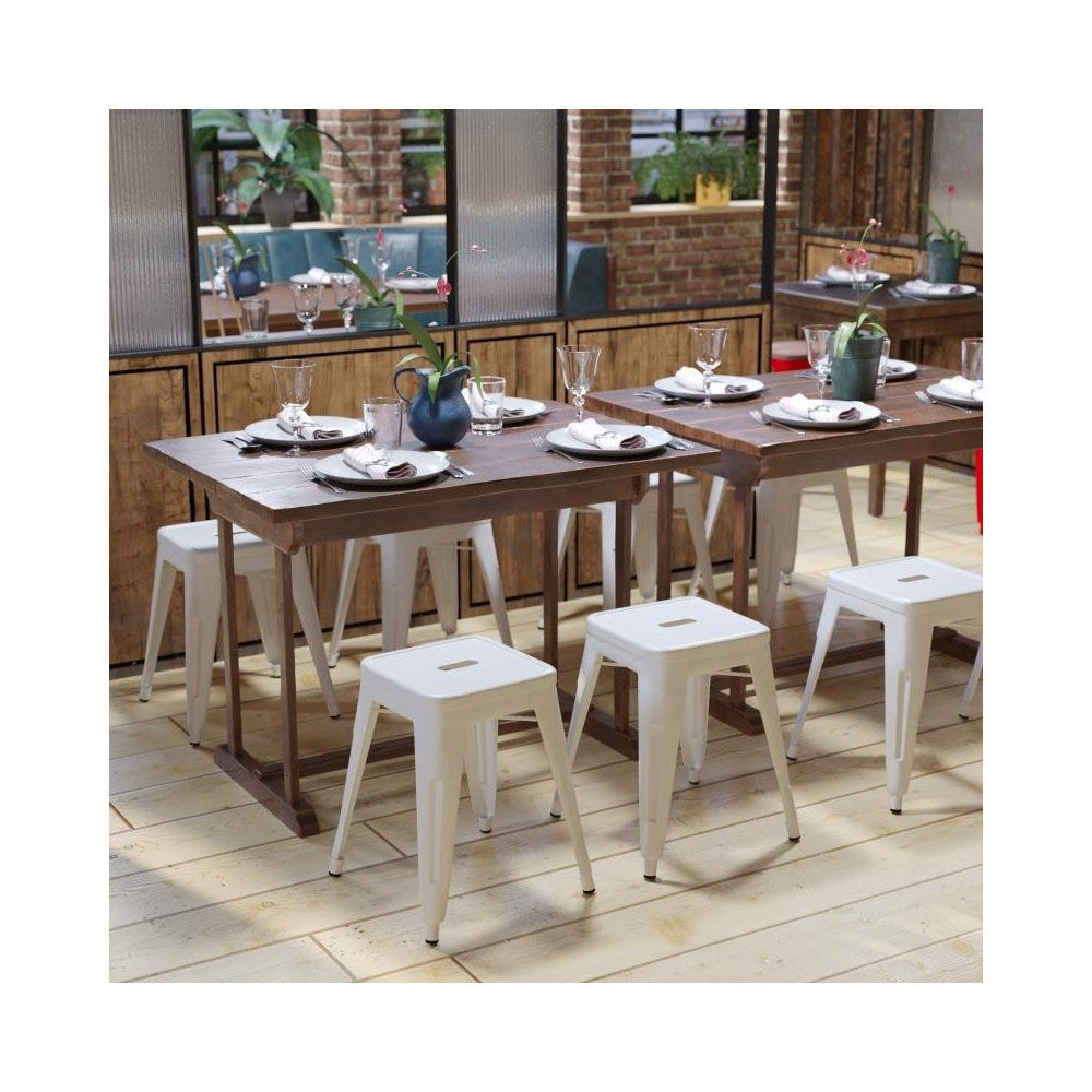 4 Pack White Metal Stool
