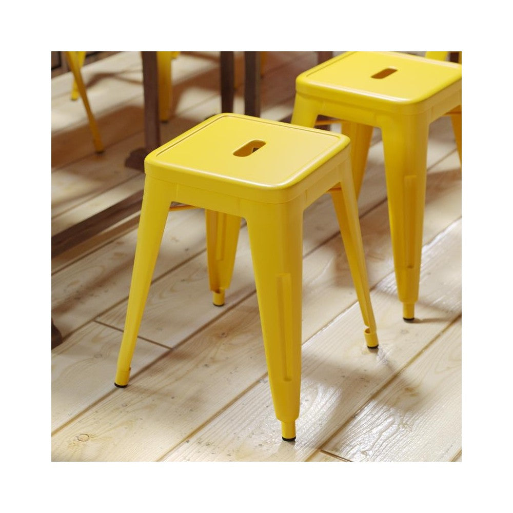 4 Pack Yellow Metal Stool