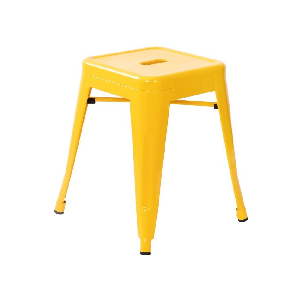 4 Pack Yellow Metal Stool