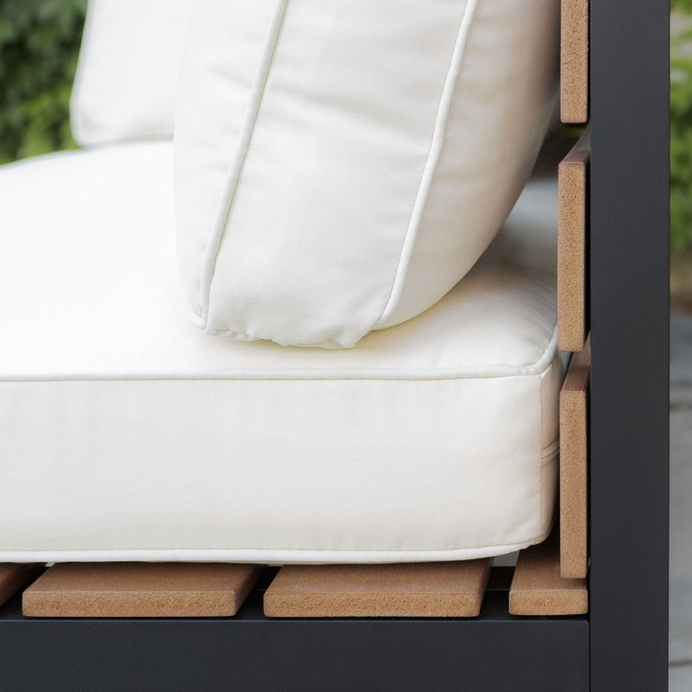 4-Piece Aluminum Outdoor Patio Conversation Set with Cushions - Natural