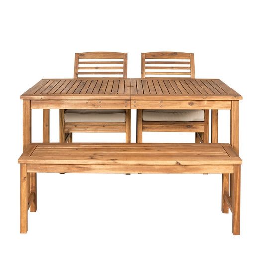 4-Piece Modern Patio Dining Set - Brown